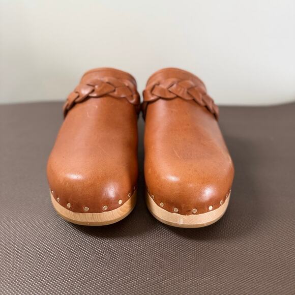 Loeffler Randall Lupa Genuine Leather Braided Wooden Clog Mule Shoes Size 10.5M - Picture 11 of 11